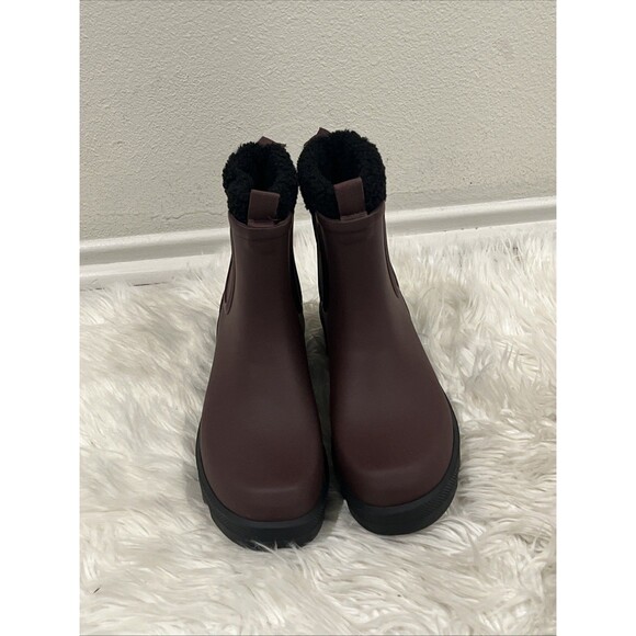 Cougar The Ignite Waterproof Faux Fur Lined Pull On Rubber Boot in Oxblood Sz 9 - Picture 13 of 14